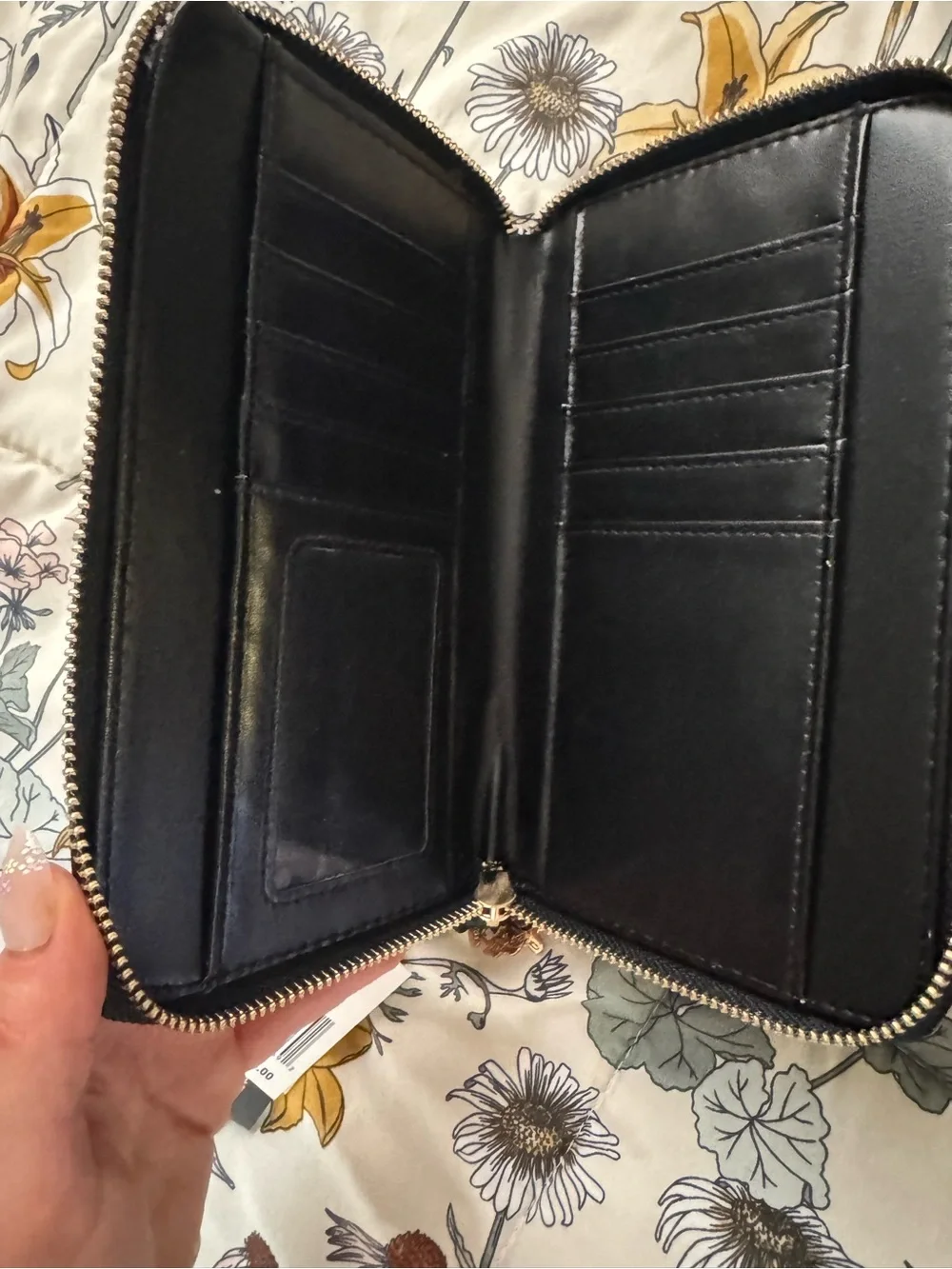 Ed Hardy Black Printed Tiger Zip Wallet Wristlet